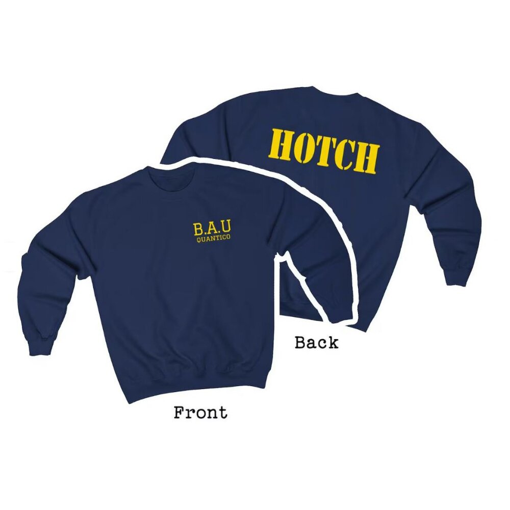 New Reversible BAU Quantico Sweatshirt Criminal Minds Hotchner Reid Sweater